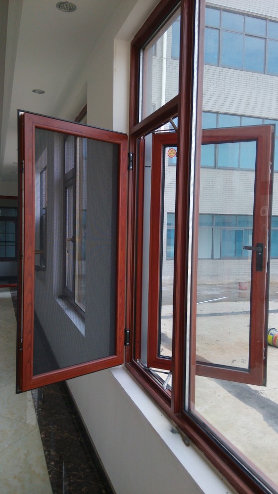 专供产品柏瑞科门窗brk82系列金刚网窗纱一体非断桥铝合金窗平开窗