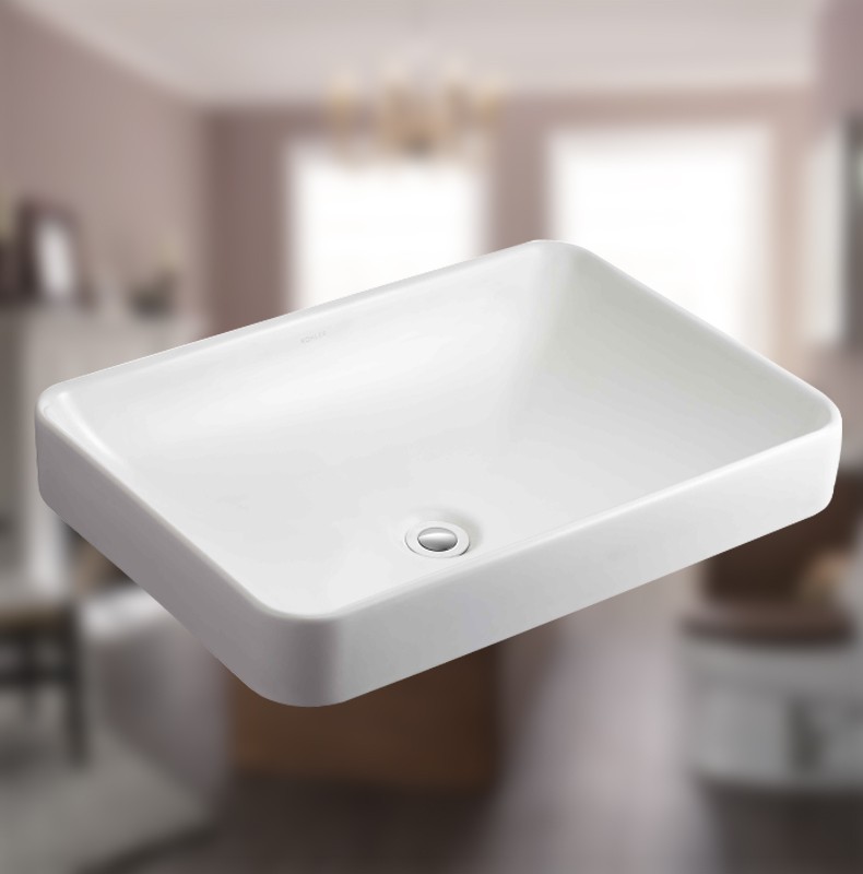 科勒洁具拂朗23长方形时尚台上盆无龙头孔k5373t0陶瓷